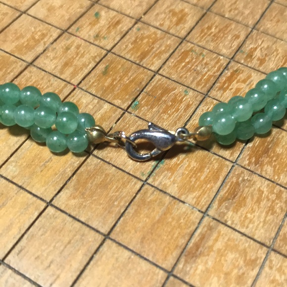 Semiprecious Stone Adventurine Pearl Gold Tone Accent Bead  Necklace 18”L EVC - Picture 7 of 7